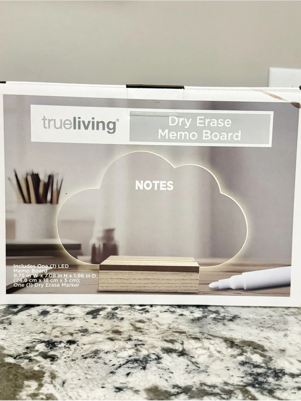 Cloud Dry Erase Memo Board with LED Base - Clear